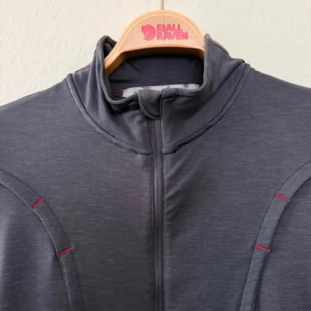 Athleta Jacket‎ Women's Medium Gray Love Full Zip Mock Neck Pockets Stretch